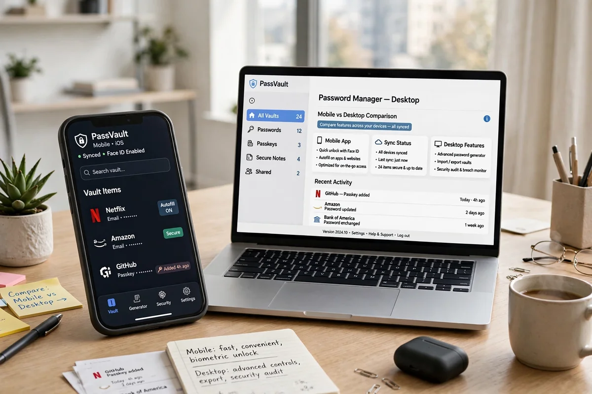 best password managers vault open on a laptop screen