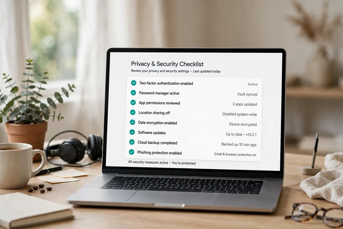 free vpn safety checklist showing kill switch and leak test on a screen