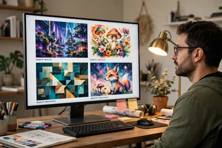Best AI image generators compared side by side showing AI art samples
