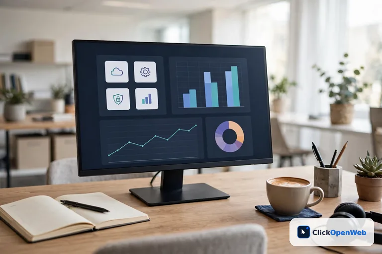 Comparison of AI tools for small business on a screen
