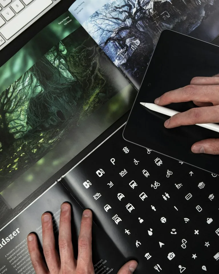 Designer optimizing images on a computer to make a website load faster