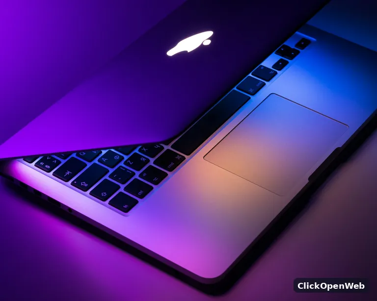 M4 MacBook Air review, close-up of the backlit Magic Keyboard and large Force Touch trackpad in warm desk lighting