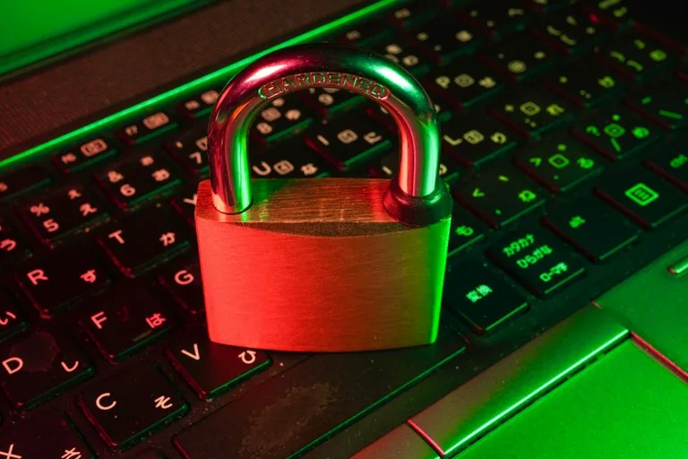 Digital padlock and shield illustrating password security and account protection
